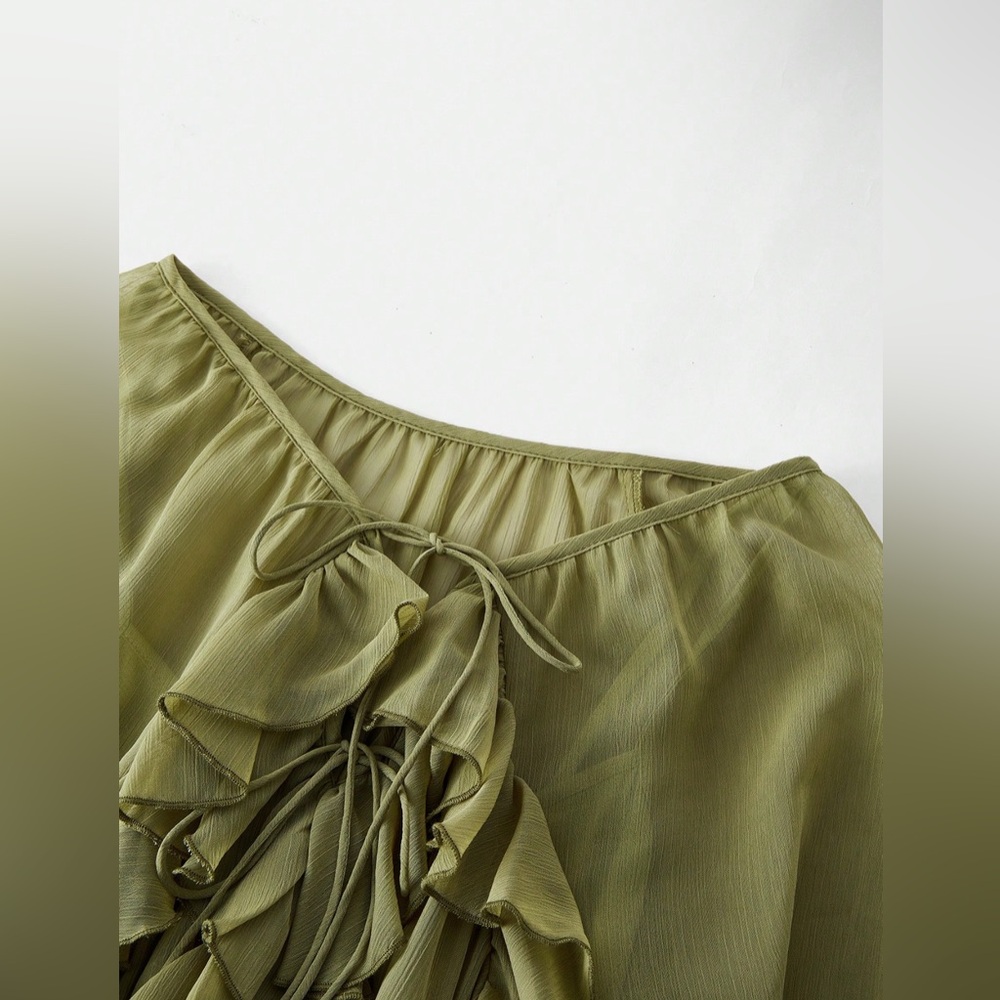 Boho ruffle chiffon dress - Picture 8 of 10